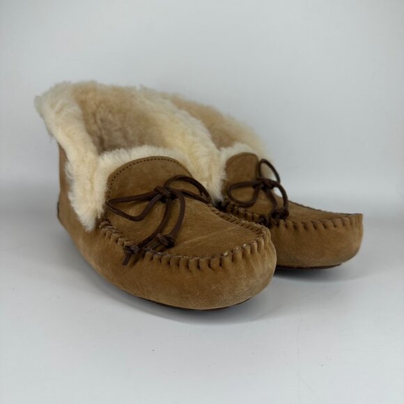 UGG ALENA CHESTNUT SHEARLING LINED MOCCASIN SLIPPERS US 5 - Picture 5 of 16